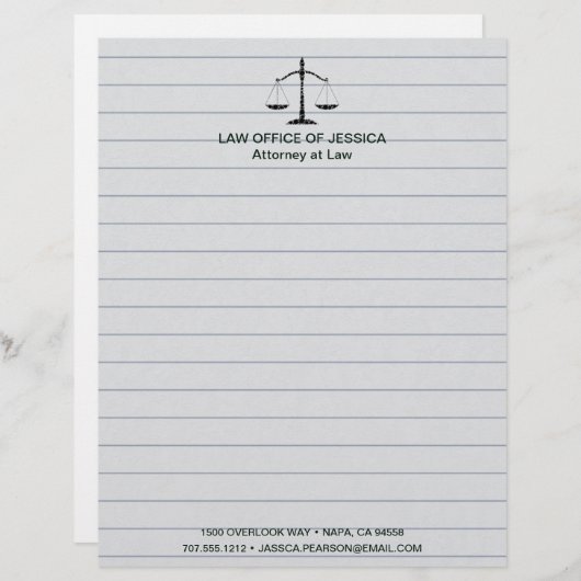 Moderne klassieke schalen van de rechtspraak Lette Briefhoofd (Voorkant / Achterkant)