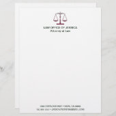 Moderne Klassieke Schalen Van Justitie Wet Briefho Briefhoofd (Voorkant / Achterkant)