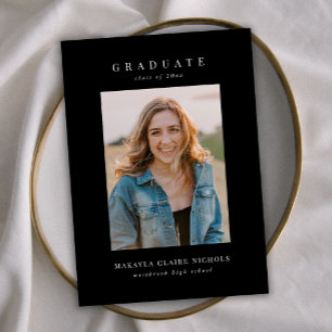 Moderne Klassieke Simple Black met twee foto-Afstu Aankondiging