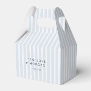 Moderne Klassieke Strepen Stofblauw Vintage Bruilo Bedankdoosjes