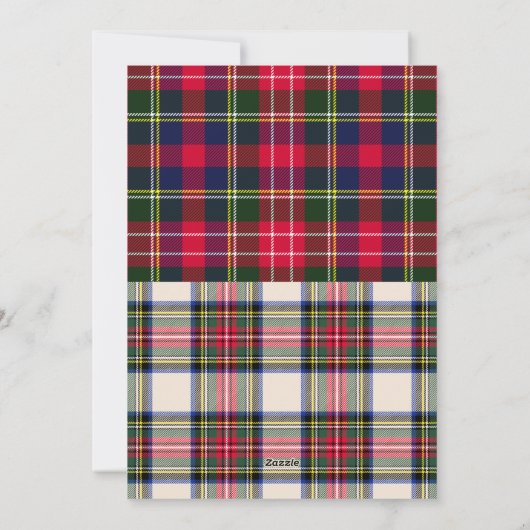 Moderne Klassieke Tartan Plaid One Foto Feestdagenkaart (Achterkant)