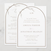 Moderne klassieke taupe | formele bruiloft kaart (Voorkant / Achterkant)