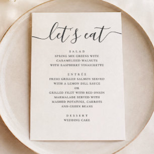 Moderne Klassieke Trouw Calligrafie Laat Ons Ete Menu