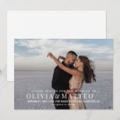 Moderne klassieke uitnodiging voor het bruiloft (Voorkant / Achterkant)