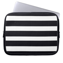 Moderne klassieke zwarte en witte stripper laptop sleeve
