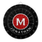 Moderne klassieke zwarte monogram dartbord (Voorkant)