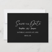 Moderne Klassieke Zwarte Platte Bewaar De Datum Ka Save The Date (Voorkant)