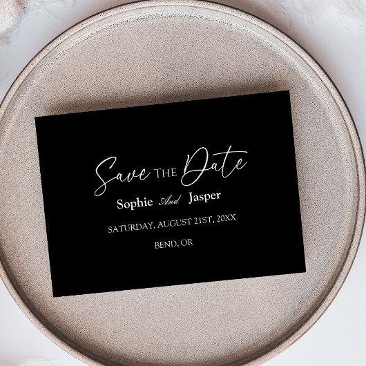 Moderne Klassieke Zwarte Platte Bewaar De Datum Ka Save The Date