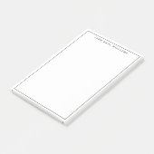 Moderne klassieke zwarte professionele dunne lijn post-it® notes (Schuin)