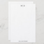 Moderne klassieke zwarte schrijfkunst  briefpapier (Voorkant / Achterkant)