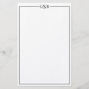 Moderne klassieke zwarte schrijfkunst briefpapier