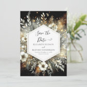 Moderne Klassieker Betoverde Bos Bruiloft Save The Date (Staand voorkant)