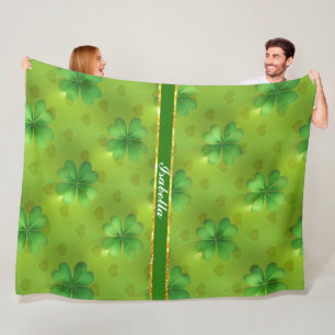 Moderne klaver 4 Lijsten Groen Collectie Fleece Deken
