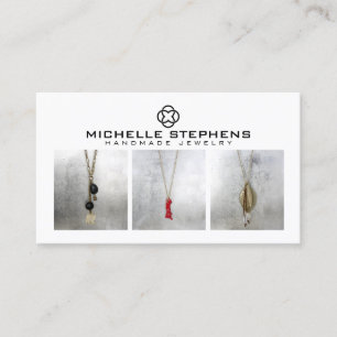 Moderne Klaver Logo Luxe Boutique Witte Foto Visitekaartje