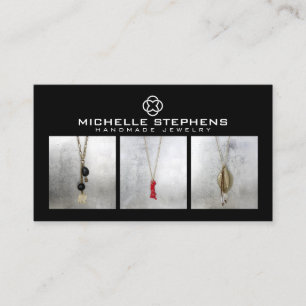 Moderne Klaver Logo Luxe Boutique Zwart Foto Visitekaartje