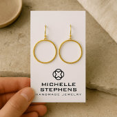 Moderne Klaver Logo Sieraden Oorbel Houder Wit Visitekaartje