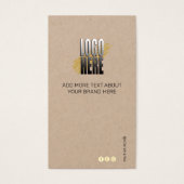 Moderne Kleding Logo QR Code Kraft Display Label Visitekaartje (Voorkant)