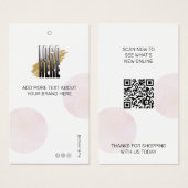 Moderne Kleding Logo QR Code Mode Display Label Visitekaartje (Voorkant /achterkant)