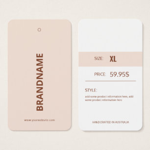 Moderne Kledingprijs Hang Label Visitekaartje