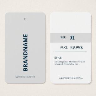 Moderne Kledingprijs Hang Label Visitekaartje