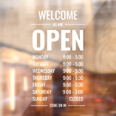 Moderne Kledingwinkel Winkel Openingstijden Begroe Raamsticker (Vel 2)