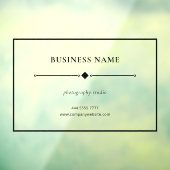 Moderne Kleine Bedrijfsnaam Zwarte Frame Transpara Raamsticker (Vel 3)