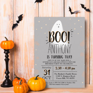 Moderne kleine boe! Halloween 2e verjaardag Kaart