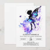 Moderne kleine fee verjaardag kaart (Voorkant / Achterkant)