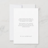 Moderne kleine typografie bruiloft bedankt (Achterkant)