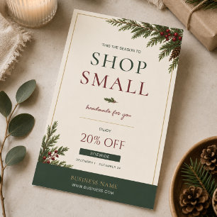 Moderne Kleine Zakelijke Winkel Kleine Kerst Flyer