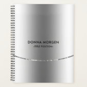 Moderne kleine zilveren Stripes Planner (Voorkant)