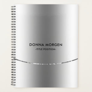 Moderne kleine zilveren Stripes Planner
