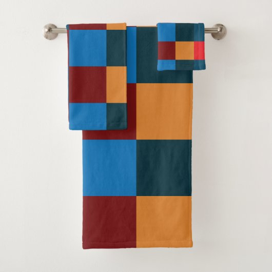 Moderne kleur geruit schaakbord bad handdoek (Insitu)