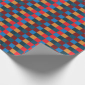 Moderne kleur geruit schaakbord cadeaupapier (Hoek)