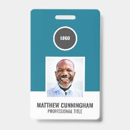 Moderne Kleur Ronde Logo Werknemer Naam Barcode Badge