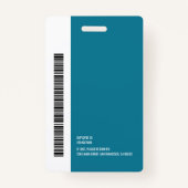 Moderne Kleur Ronde Logo Werknemer Naam Barcode Badge (Achterkant)