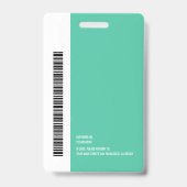 Moderne Kleur Ronde Logo Werknemer Naam Barcode Badge (Back)