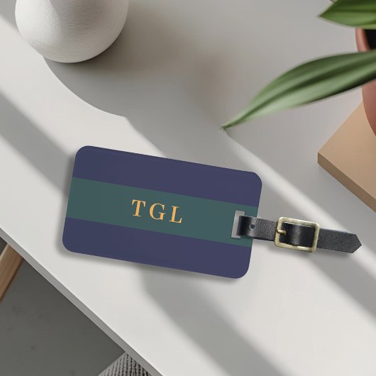 Moderne Kleurblok Aangepaste Monogram Bagage Label