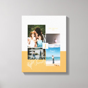 Moderne Kleurblok Familie Fotocollage Canvas Afdruk