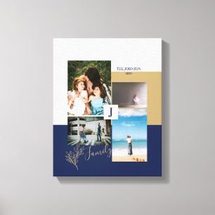 Moderne Kleurblok Familie Fotocollage Canvas Pri Afdruk