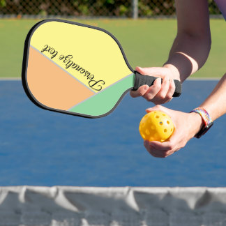 Moderne Kleurblok Pastel Mint & Perzik Aangepaste Pickleball Paddle