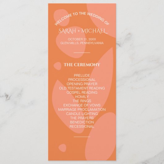 Moderne Kleuren Collage Bruiloft Programma (Voorkant)