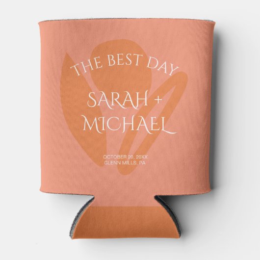 Moderne Kleuren Collage Huwelijkscadeau Blikjeskoeler (Voorkant)