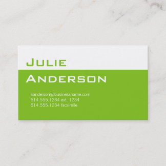 Moderne kleuren Lime Green & White Visitekaartje 1