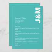Moderne kleuren Wedding Menu Kaart (Voorkant / Achterkant)
