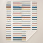 Moderne kleurenblok Abstract gestreept aarde Sherpa Deken (Voorkant)