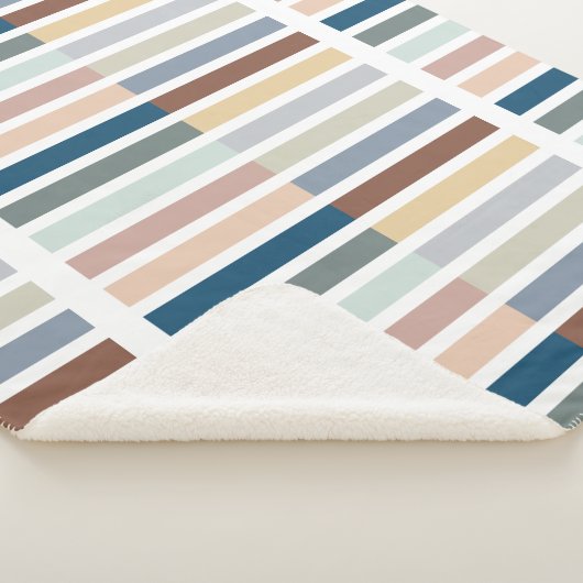 Moderne kleurenblok Abstract gestreept aarde Sherpa Deken (3/4)