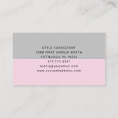 Moderne kleurenblok | Blush roze en grijs Visitekaartje (Achterkant)