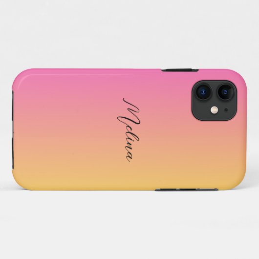 Moderne kleurengradiënt met Naam Case-Mate iPhone Case (Achterkant (horizontaal))