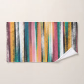 Moderne kleurige penseelstreken Stripes olieverf Bad Handdoek (Handdoek)